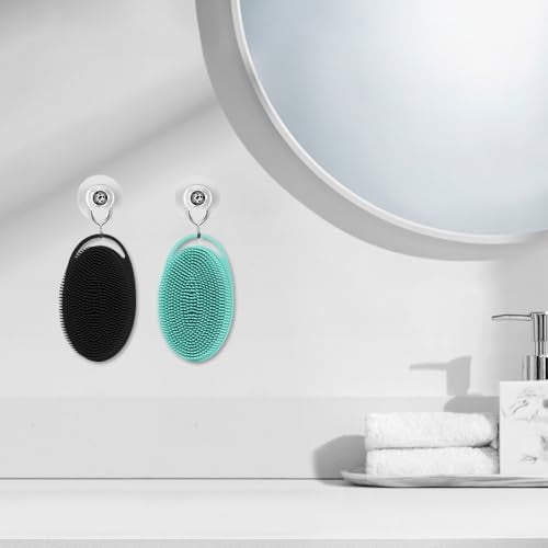 2 Pack Silicone Body Scrubber with Loofah Exfoliating Soft Body Shower Scrubber for Body, 2 in 1 Bath and Shampoo Wash Brush for Skin Exfoliation Men Women (Green&Black) - size: Green&Black