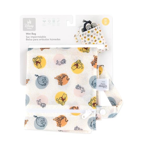 Bumkins Disney Waterproof Wet Bag for Baby, Travel, Swim Suit, Cloth Diapers, Pump Parts, Pool, Gym Clothes, Toiletry, Strap to Stroller, Daycare, Zip Reusable Bag, Packing Pouch, Winnie the Pooh - color: C2 Winnie and Friends, style: Wet Bag
