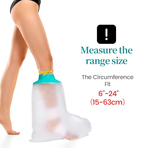 Cast Covers for Shower Leg, Waterproof Cast Cover for Showering, Cast Protector for Shower Leg Adult, Shower Boots for Foot after Surgery, Ankle, Foot (Diameter - 7.9") - color: Short Leg, style: Reinforced Green