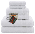 American Bath Towels 100% Cotton 6 Piece Turkish Towel Set, Ultra Soft Absorbent Bathroom Towels, 2 Bath Towel 2 Hand Towels 2 Washcloths, White - color: White, size: 6 Piece Towel Set XL