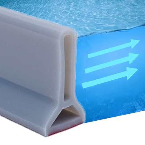 Collapsible Shower Threshold Water Dam Water Barrier for Shower and Retention System and Keeps Water Inside Threshold Dry and Wet Separation Suitable for Bathroom and Kitchen (39Inch, Gray) - color: Gray, style: 39Inch