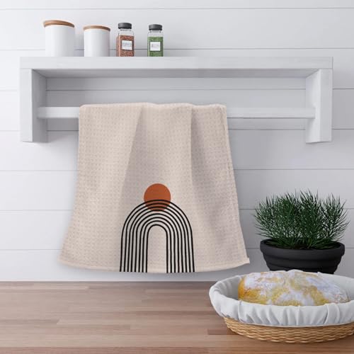 OHSUL Boho Kitchen Towels, Rustic Kitchen Decor, Boho Bath Decor, Hand Towels, Bathroom Set, Sun Decor, Bohemian Bath Decor, Decorative Kitchen Towels (Color-1) - color: Color-1