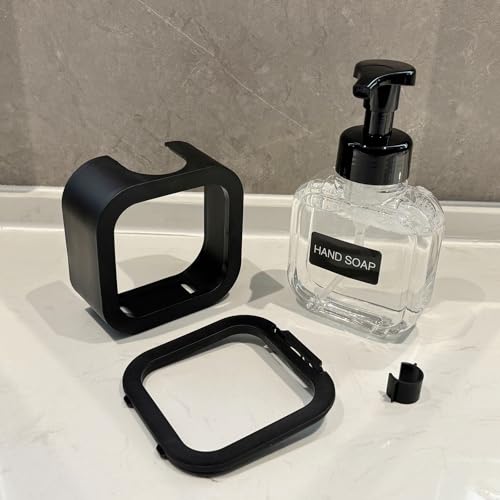 Foaming Soap Dispenser, 2 Pack 300ml (10oz) Plastic Refillable Foaming Hand Soap Dispenser with 16 Pcs Waterproof Labels, Foam Pump Bottle for Bathroom and Kitchen (Black) - color: Black