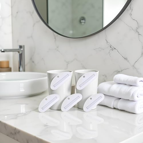 5Pcs White Plastic Toothpaste Squeezer, Toothpaste Tube Squeezer Dispenser, Toothpaste Clips for Saving Toothpaste,Simple and Practical, Bathroom Safety, Aids and Accessories