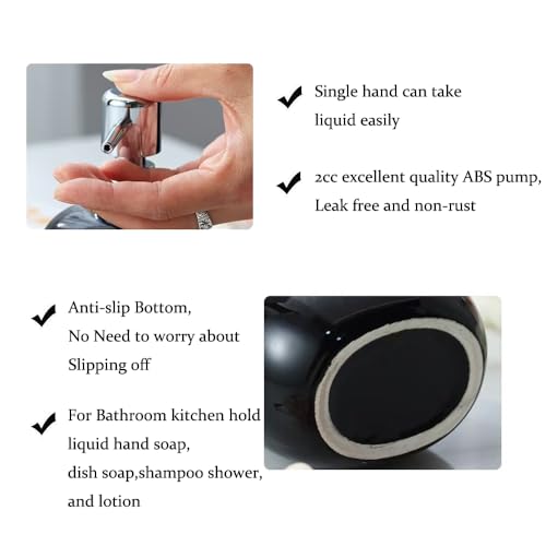 12OZ White Ceramic Soap Dispenser for Bathroom Liquid Hand Dish Pump Soap - color: Oval