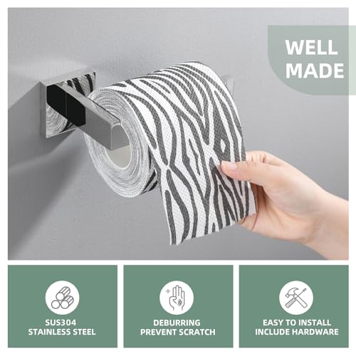 Toilet Paper Holder, Angle Simple SUS304 Stainless Steel Bathroom Tissue Holder, Open Arm Toilet Paper Roll Hanger Wall Mount, Polished Chrome - color: Polished Chrome
