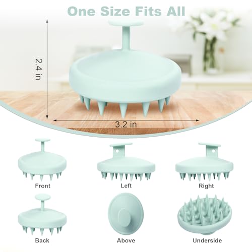 Meartchy Silicone Scalp Massager, Scalp Scrubber for Hair Growth with Soft Bristles, Scalp Exfoliator Brush Dandruff Removal Shampoo Brush for Wet Dry Scalp Care (Mint Green) - color: Mint Green