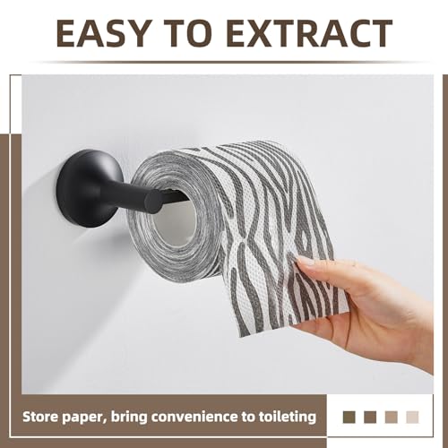 APLusee Matte Black Toilet Paper Holder, 304 Stainless Steel Tissue Holder, Wall Mounted