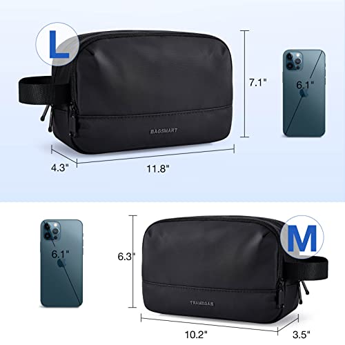 BAGSMART Large Toiletry Bag for Men, Valentines' Day Gifts Travel Organizer Hanging Dopp Kit Water Resistant Shaving Bag for Bathroom Shower, Toiletries Accessories,Travel Essentials, Black-Large - color: Black, size: Large