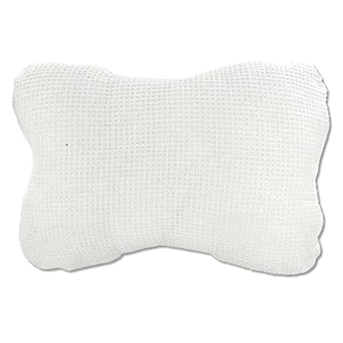Kole Bath Pillow with Suction Cups, Soft White Cotton Neck Back Support