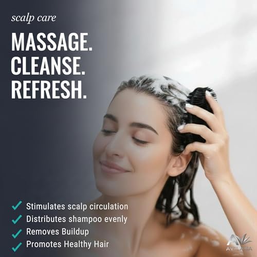 Avilana Premium Scalp Massager Shampoo Brush - 8 Years Trusted Since 2017 - SGS Certified Silicone Scrubber, Soft Bristles All Hair Types, Gentle Scalp Exfoliation Hair Care Women Men Color Treated - color: Lavender, size: Scalp