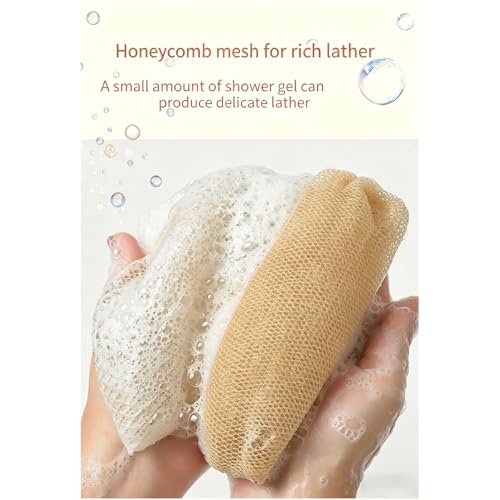 Exfoliating Bath Towel Set for Women Strong Cleaning Back Scrubber - color: Khaki