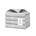 Villa Celestia Cotton Hand Towels Set of 4, 16 x 28, Oeko-TEX Certified, Quick Dry, Silver - color: Silver Grey, size: Hand Towel - Pack of 4