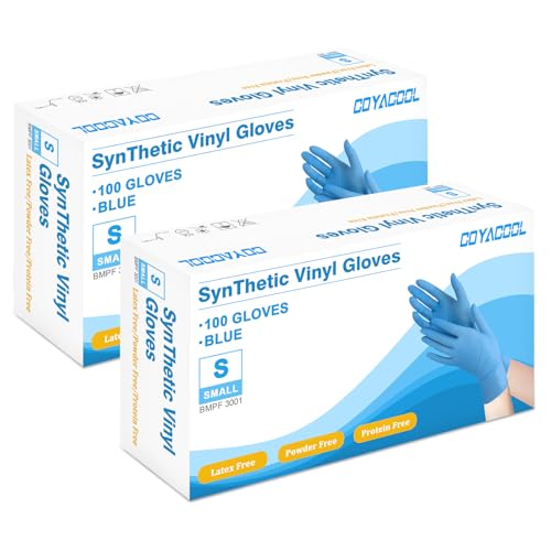 Disposable Gloves Small, Nitrile and Vinyl Blend Material Gloves, Latex Free 4 Mil 200 Pc Food Grade Glove for Cleaning, Food Prep, Hair Dye, Tattoo, Blue - color: Blue, size: Small-200pc