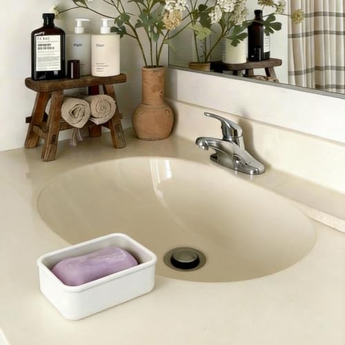 Silicone Travel Soap Case, Leak-Proof Soap Container with Drain Pad, White | Silicone Soap Holder, Travel Soap Case, Leak-Proof Soap Box, Removable Drain Tray, Portable Soap Container, Gym & Camping Use - color: Off White