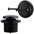 Brass Tip-Toe Tub Drain Kit with Basket Strainer and Two Hole Overflow Faceplate, Matte Black - color: Black, style: 2-hole