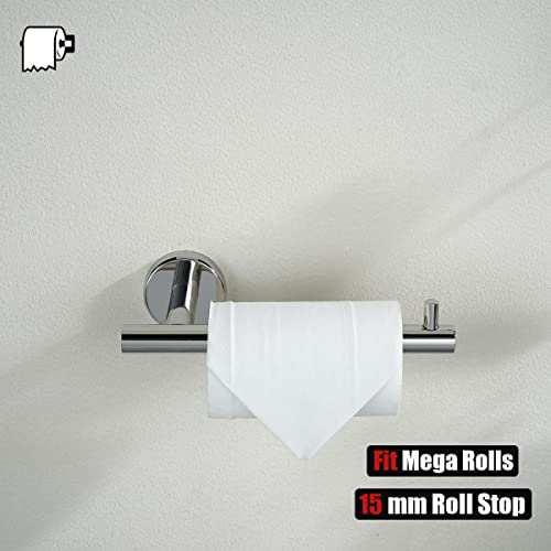 JQK Bathroom Hardware Towel Bar Set, 5-Piece Bath Accessories Set Polished Chrome Wall Mount Includes 24 in Towel Bar, 9 in HT Bar, TP Holder, Towel Hook x 2, BAS105-CH - color: Chrome