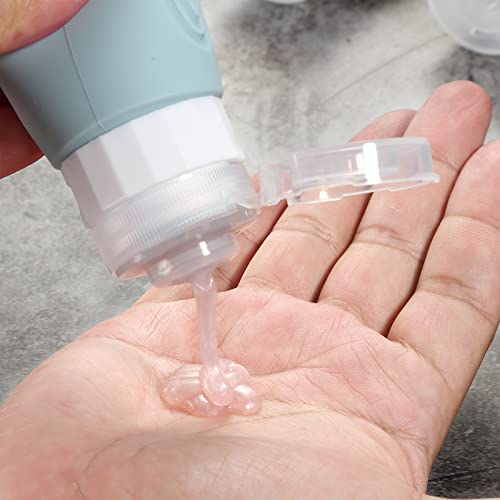 Mrsdry Travel Bottles for Toiletries, Tsa Approved 3oz Travel Size Containers BPA Free Leak Proof Refillable Liquid Silicone Squeezable Travel Accessories for Shampoo Conditioner Lotion (4 Pack) - color: Grey