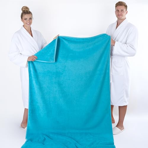 American Soft Linen 100% Cotton Luxury Turkish Towels, 40x80 XL Bath Sheet | Soft Absorbent Quick Dry OEKO Tex Standard 100 Certificated Durable Machine Washable Breathable Premium Hotel Quality - color: Aqua Blue, size: 40"x80"