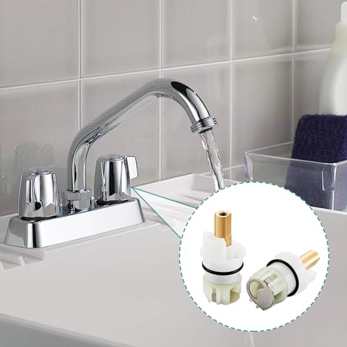 RP25513 faucet stem assembly Replacement Kit for two handle faucet repair kit with RP24096 Cartridge RP4993 Seats Springs RP24097 1/4 Turn stop, 2 Pack - color: 2