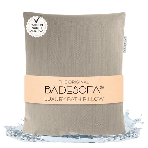 BADESOFA® Luxury Bath Pillow S in Beige, Thick & Quick-Drying | Premium Bath Pillows For Tub, Spa Cushion for Comfortable Head and Neck Support, Luxury Bath Gift - color: Beige, size: Small (Single Pillow)