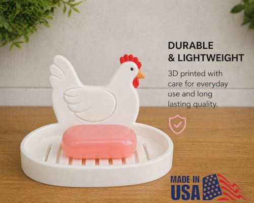 Chicken Self Draining Soap Dish Cute Decorative Bathroom Soap Holder