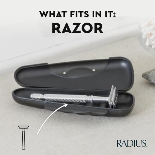 RADIUS Razor Travel Case, BPA-Free Recycled Plastic, Portable for Bathroom, School, Home, Camping - Light Blue - color: Light Blue