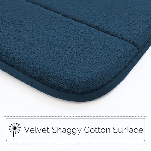 Bathroom Rugs Set 3 Piece Memory Foam Bathroom Mat Set Non-Slip Extra Absorbent Shaggy Soft Bath Mat,Machine Washable Bathroom Carpets for Bedroom,Haze Blue - color: Haze Blue