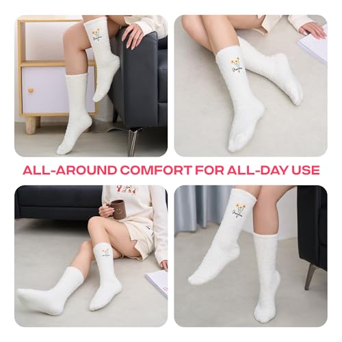 CoolMate Cozy Soft Cloud Socks, Fuzzy Socks for Women - color: B.03 - Grandma Flowers Cream