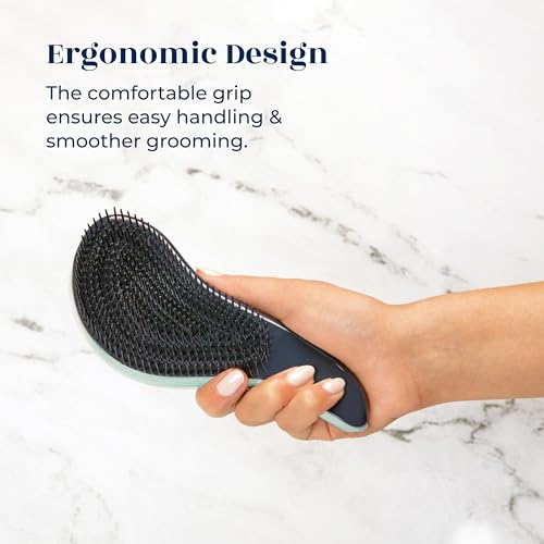 Crave Naturals Biggie Glide Thru Hair Brush - Detangler Brush for Curly, Straight, Wet or Dry Hair - Gentle Detangling Brushes for Adults, Kids, Toddlers - Hair Accessories for Women, 8.4"x3.4" - Mint - color: Mint, size: 1 Pack (Large)