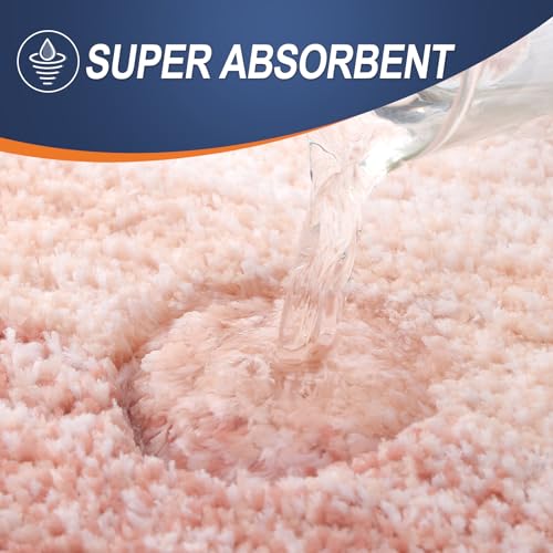 OLANLY Small Bathroom Rugs Mat 24x16, Extra Soft Absorbent Microfiber Bath Rugs, Rubber Backing, Quick Dry, Machine Washable Bath Mats for Bathroom Floor, Tub and Shower, Home Decor Accessories, Peach - color: Peach, size: 24" X 16"