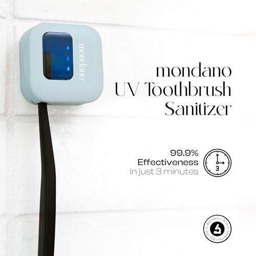 Mondano UV-C Toothbrush Sanitizer and Holder, Toothbrush Case - Manual/Electric Toothbrush Cover for Any Toothbrush Head - Rechargeable Toothbrush Travel Case, Tooth Brush Cover Cap for Home - color: Sky Blue