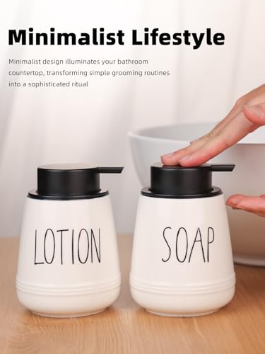 Ceramic Soap Dispenser Set, 13oz Wash Soap Dispenser (Liquid-Soap & Lotion) - color: Liquid-soap & Lotion