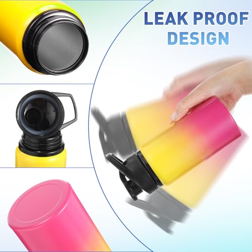Mimorou 10 Pack Aluminum Water Bottles Bulk 17oz Reusable Leak-Proof Lightweight Sport Bottles Set for Travel Gym Team Camping & Party Favors, 10 Colors - color: Gradient Color