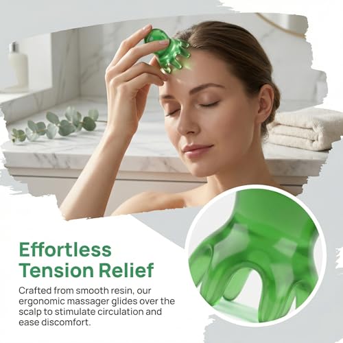 NIIIYTYB 2 PCS Head Scratcher Scalp Scraper Massager Spa Tools for Deep Relaxation at Home Spa Essentials Hair Hammer Tapping Green - color: Green
