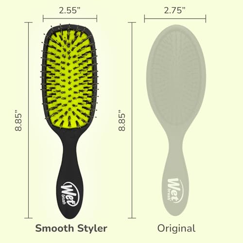 Wet Brush Shine Enhancer Hair Brush, Purple - Exclusive Ultra-soft IntelliFlex Bristles - Natural Boar Bristles Leave Hair Shiny And Smooth For All Hair Types - For Women, Men, Wet And Dry - color: Black, size: 1 Count (Pack of 1)