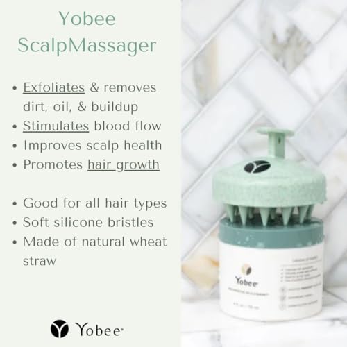 Yobee Scalp & Head Massager | with Soft Silicone Bristles | Removes Dandruff & Promotes Hair Growth, Exfoliator & Stress Relief Scalp Scrubber for All Hair Types