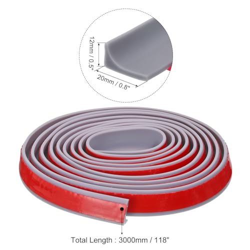 uxcell 118 Inch Collapsible Shower Barrier Stopper Water Splash Guard Blocker 118"Lx0.8"Wx0.5"H for Bathroom Kitchen Wet and Dry Separation, Gray - color: Gray, size: 118"Lx0.8"Wx0.5"H