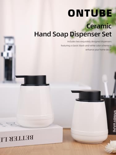 Ceramic Soap Dispenser 13oz,Hand Wash Soap Dispenser (Liquid Dispenser White) - color: Liquid Dispenser White