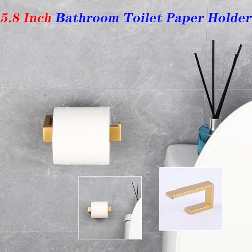 GERZWY Bathroom Toilet Paper Holder Stainless Steel Gold Tissue Paper Roll Holder Wall Mount HG1718-BE - color: Gold