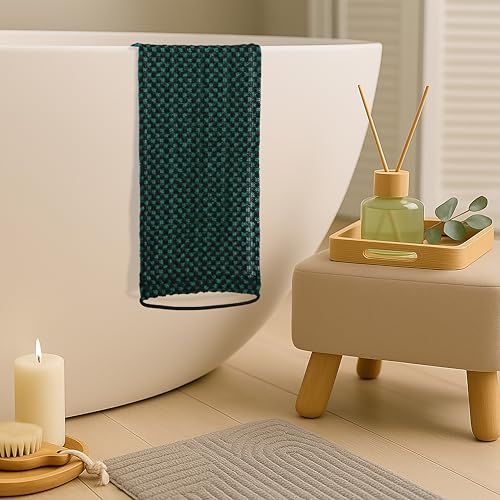 Yiclick Dual-Textured Exfoliating Washcloth Towel - Back Scrubber for Use in Shower Bath, Exfoliating Body Scrubber Exfoliator, Japanese Exfoliate Loofah Lufa Sponge Wash Cloth for Women Men - color: Green