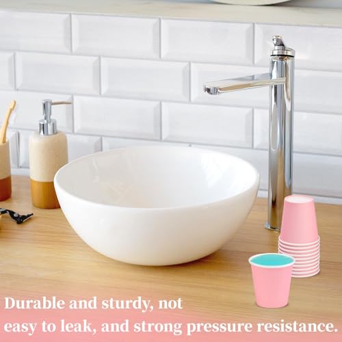 3 oz Small Paper Cups, 50 Pack Bathroom Cups Mouthwash Cups Pink | 3 oz Bathroom Espresso Cups, Disposable Paper Cups for Snack Espresso Campers Home Condos - color: Pink, size: 50 Count