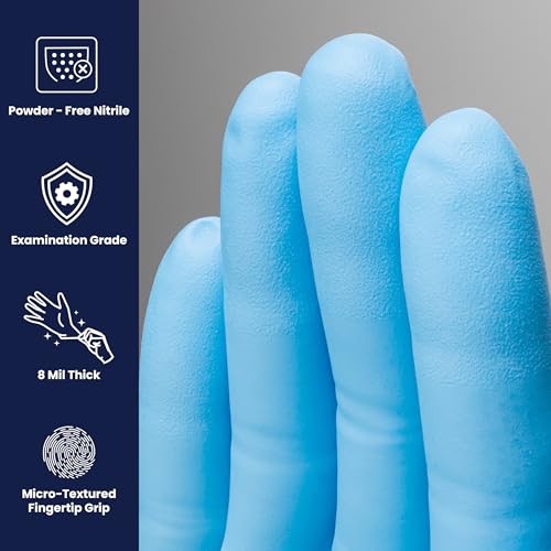 Adenna EMPOWER Disposable Nitrile Glove - 8 Mil, Medical Exam Rubber Gloves with Textured Grip, Non-Latex & Powder-Free, Cleanroom Lab & Industrial use, Case of 900, 2X-Large, Blue - size: 2X-Large (Case of 900)