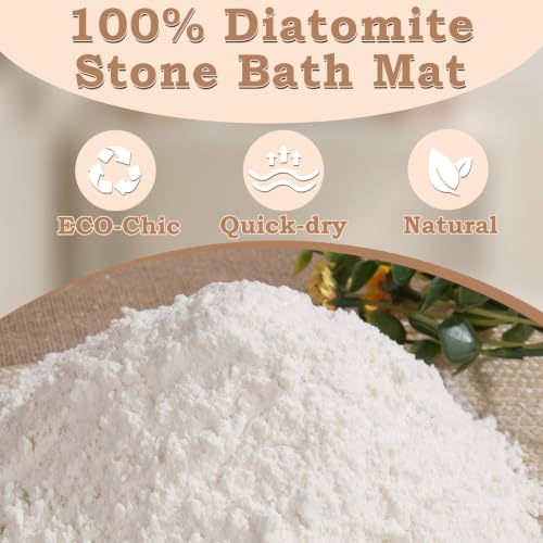 Stone Bath Mat,24 x 15.4 Inch Non-Slip Diatomaceous Earth Mat,Quick Dry Stone Bath Mat for Bathroom,Rollable Super Absorbent Drying Mat for Bahtroom Shower Floor, Dark Grey - color: Dark Grey