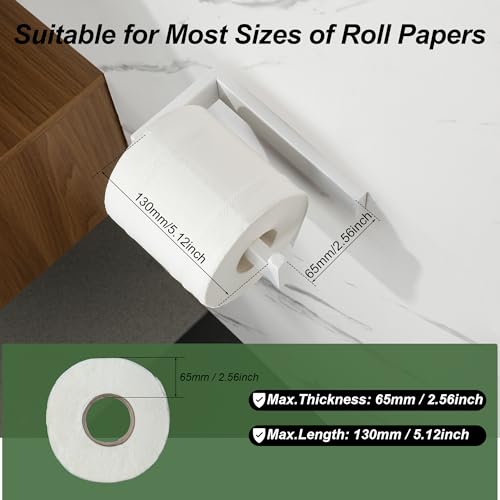 SAYAYO White Toilet Paper Holder Wall Mount, Toilet Tissue Holder for Bathroom, Modern Tp Holder Square, SUS304 Stainless Steel 6 Inch - color: White