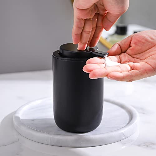 Black Soap Dispenser - Modern Ceramic Hand Dish Soap Dispenser for Bathroom Refillable Liquid Hand Soap Dispenser with Soap Pump for Essential Oil, Lotion Soap for Farmhouse Decor Dish - color: Black, size: Liquid dispenser