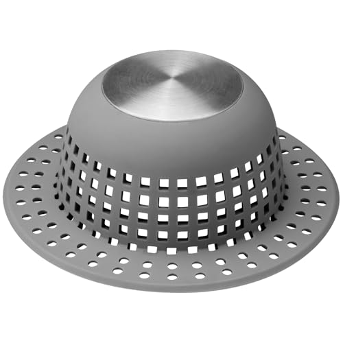Aluvor Shower Drain Hair Catcher Bathtub Drain Cover Sink Drain Protector | Bathroom Sink & Bathtub Drain Strainer for Pop-Up & Regular Drains, Silver Drak Grey - color: Silver Drak Grey