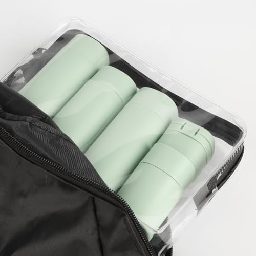 Travel Bottles for Toiletries, 5 Pack Travel Size Containers, TSA Approved Leak Proof - Silicone Toiletry Containers with Clear Bag for Shampoo, Conditioner & Lotion, Travel Essentials - color: Green