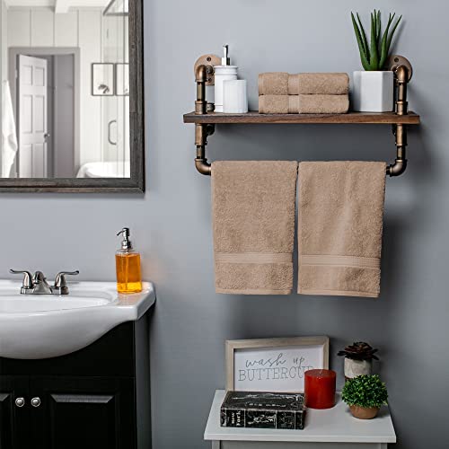 Superior Egyptian Cotton Plush & Absorbent, Hand Towel Set of 4, Latte | Quick Dry, Soft Luxury Towel Set, Bath Essentials for Bathroom, Guest Bath, Spa, 4 Piece Set, Madeline Towels - color: Latte, size: Hand Towel 4-Pack