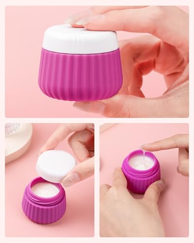 Mrsdry Travel Containers for Toiletries 4 Pack, TSA Approved Travel Size Toiletries, Travel Size Containers, With Clear Bag Leak Proof Silicone Jars, Travel Essentials Creams Jars Carrying Small Items - color: Bright Colors, size: 1 oz